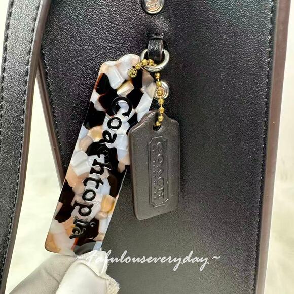 Coach Cloud Handle Tote In Coachtopia Leather/Black CT383 + Pouch/Wristlet - Picture 9 of 11